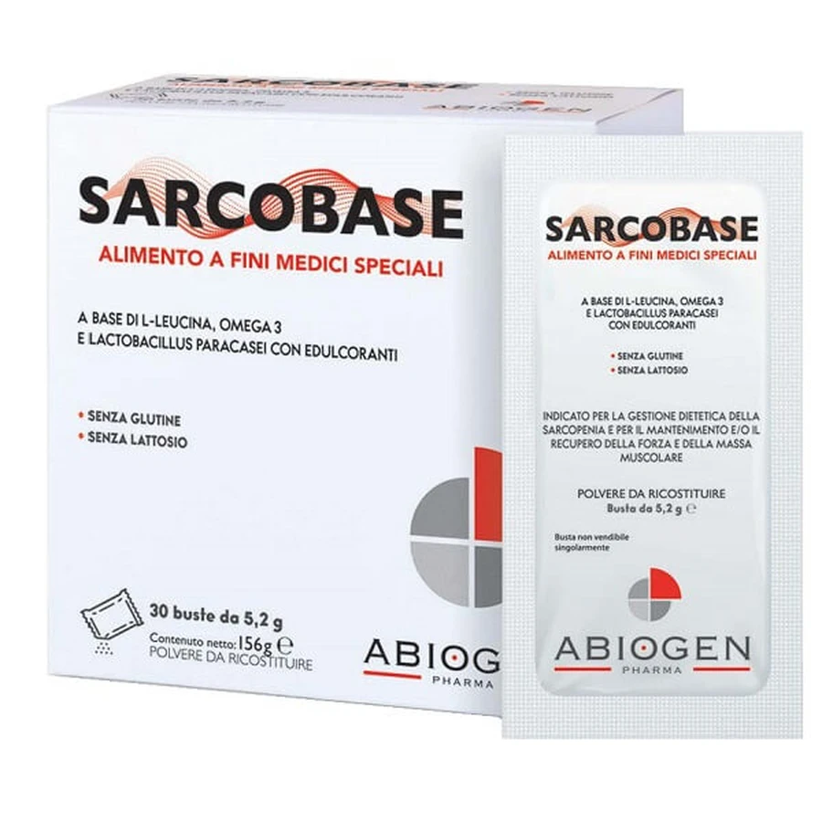 Abiogen Sarcobase 30 sachets special food sarcopenia L-leucine omega 3