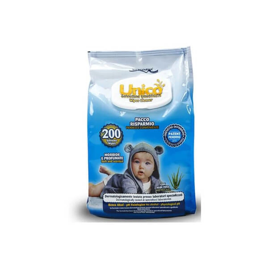 Unico Pop up Lingettes humides 200 pièces