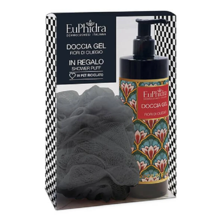 Euphidra Cherry Blossom Set Gel de duș + puf de duș