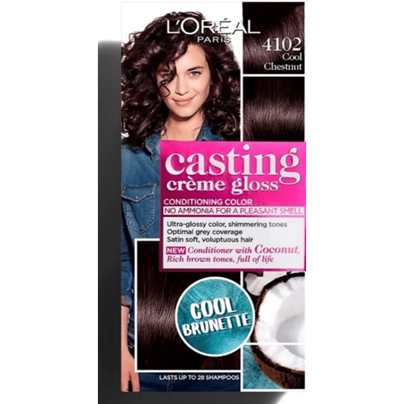 L'OREAL CASTING CREME GLOSS AMMONIA-VRIJE KLEURBEHANDELING 4102 DONKERE CHOCOLADE
