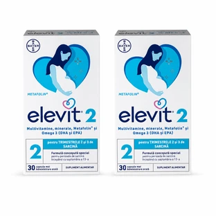 Elevit 2, Multivitamins for Pregnancy - 2nd and 3rd Trimester of Pregnancy, 2x30 capsules, Bayer