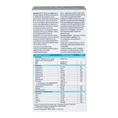 Elevit 2, Multivitamines voor zwangerschap - 2e en 3e trimester van de zwangerschap, 2x30 capsules, Bayer