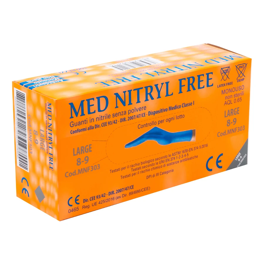MĂNUȘI DE NITRIL S/POLV L 100PCS