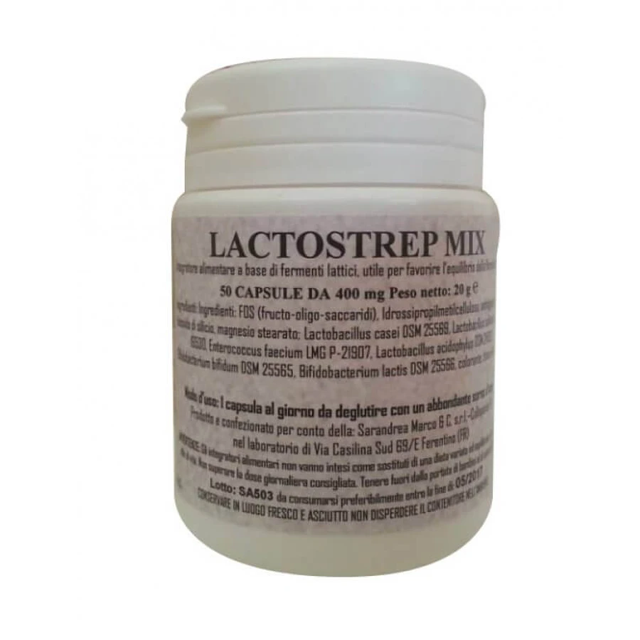 Lactostrep Mix Supliment alimentar 500 Mg 50 Capsule
