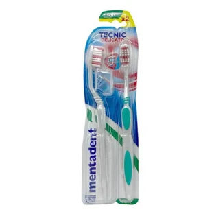 Mentadent Szczoteczka do zębów Tecnic Clean Delicate Miękkie włosie 2 szt.