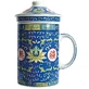 THÉIÈRE EN PORCELAINE LOTUS BLEU