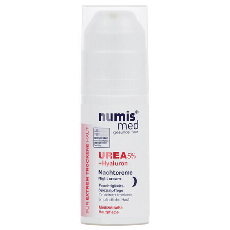Dermatocosmetische gezichtscrème voor de nacht met Urea 5% voor de droge en zeer droge huid, 50 ml, Numismed