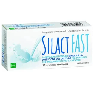 Silact Fast Lactase Supplement 30 Beta Galactosidase Chewable Tablets