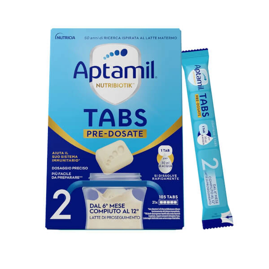 Aptamil Nutribiotik 2 Tabs Voorgedoseerd Opvolgmelk 6M+ 21 Tabs