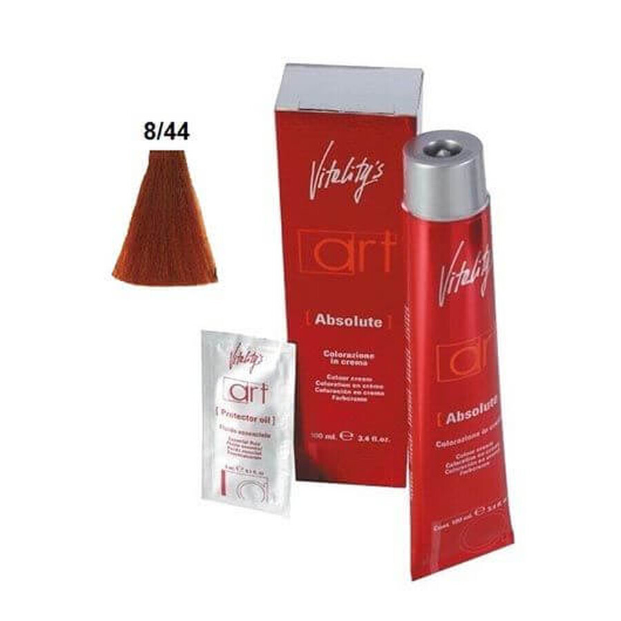 Vopsea permanenta de par Vitality's Art Absolute cu amoniac 8.44  Blond Deschis Intens Roscat 100ml