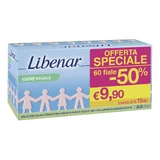 Libenar Solución Fisiológica Estéril Monodosis 60 Viales x 5ml Higiene Nasal