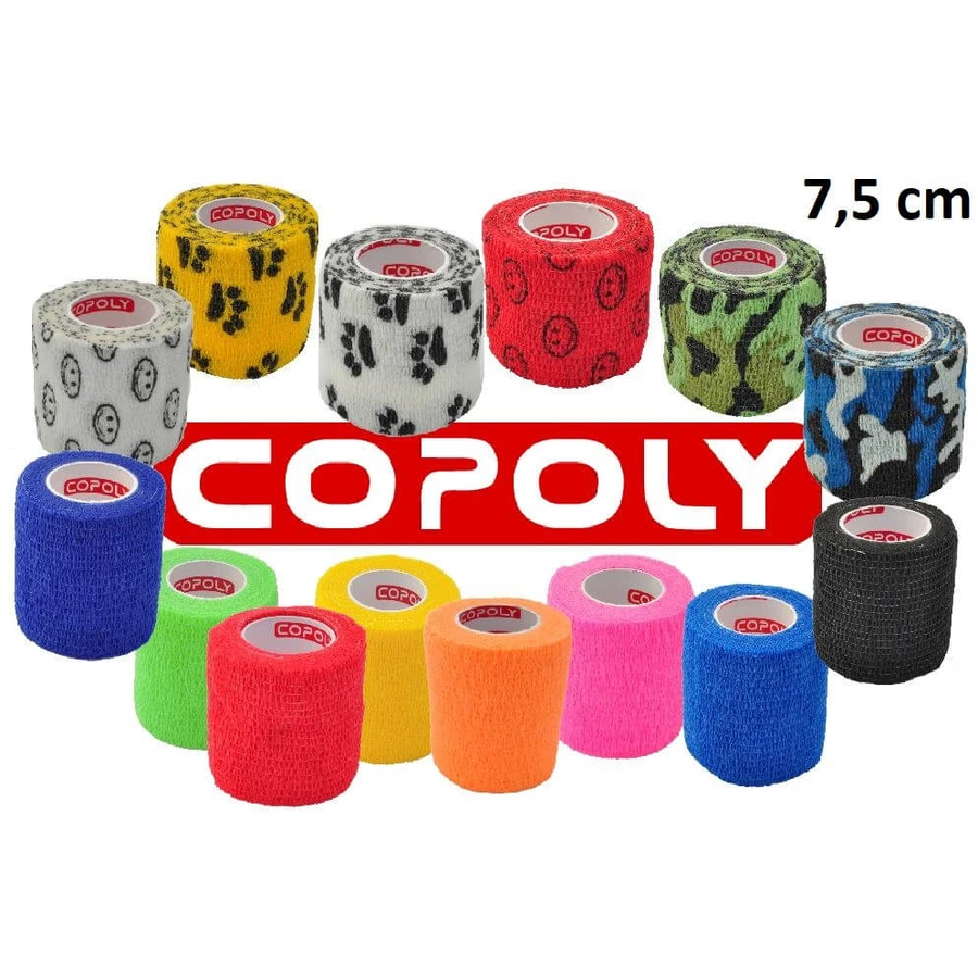self-adhering COPOLY BANDAGE 7.5cm x 457cm MIXED COLORS