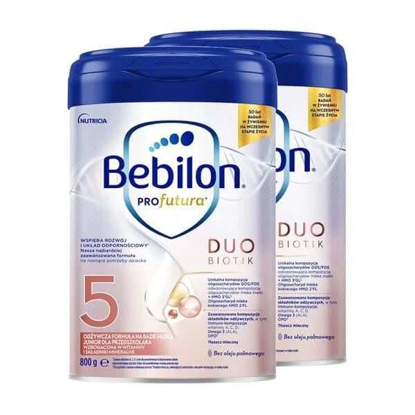 Set van 2 x Bebilon Profutura DUOBIOTIK 5, Junior voor kleuters, poeder, 800 g