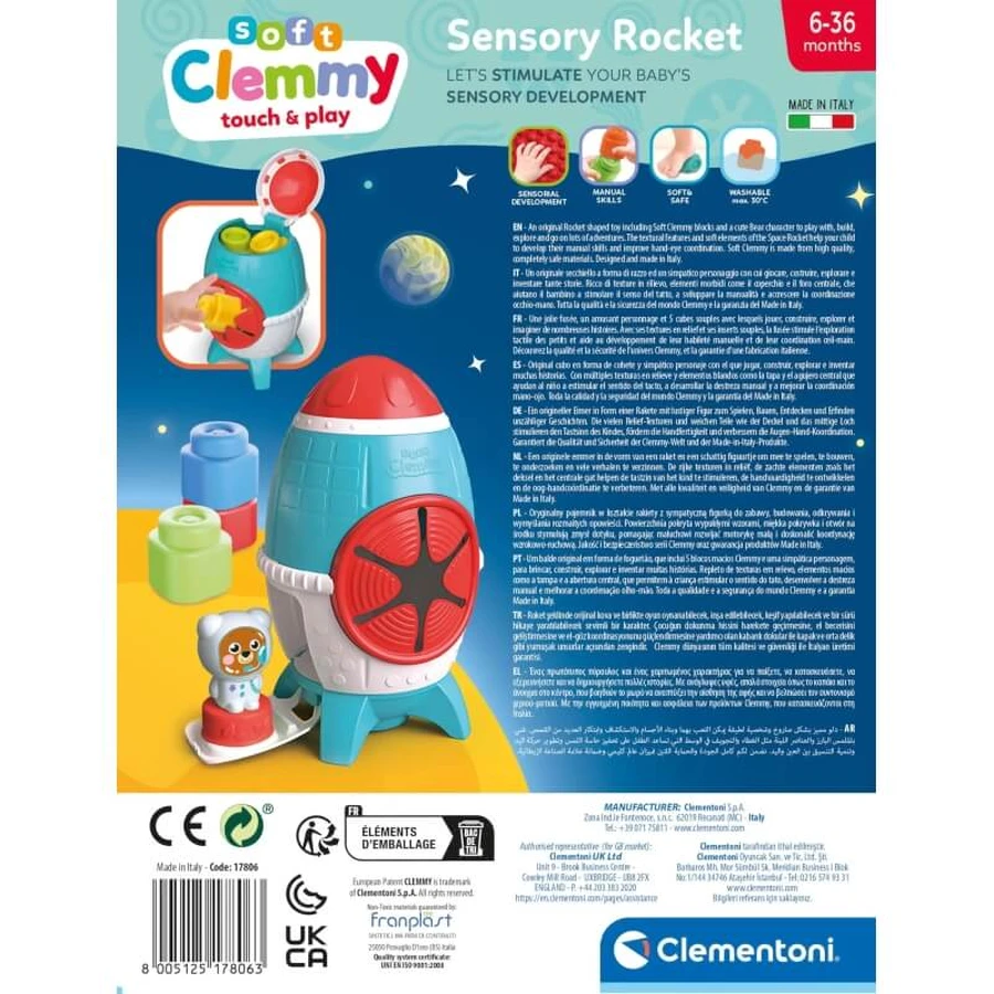 Clementoni Soft clemmy 17806 - space rocket - construction set