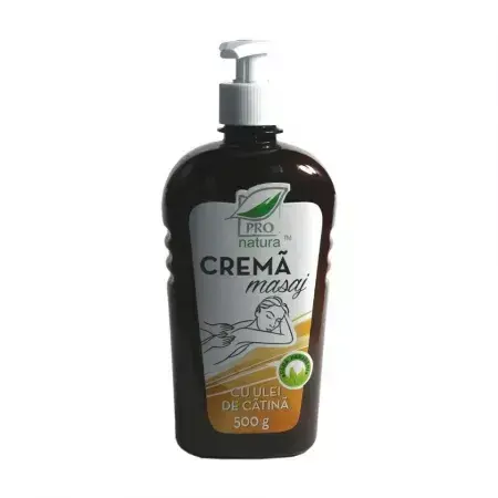 Crema da massaggio con olio di olivello spinoso, 500 g, Pro Natura