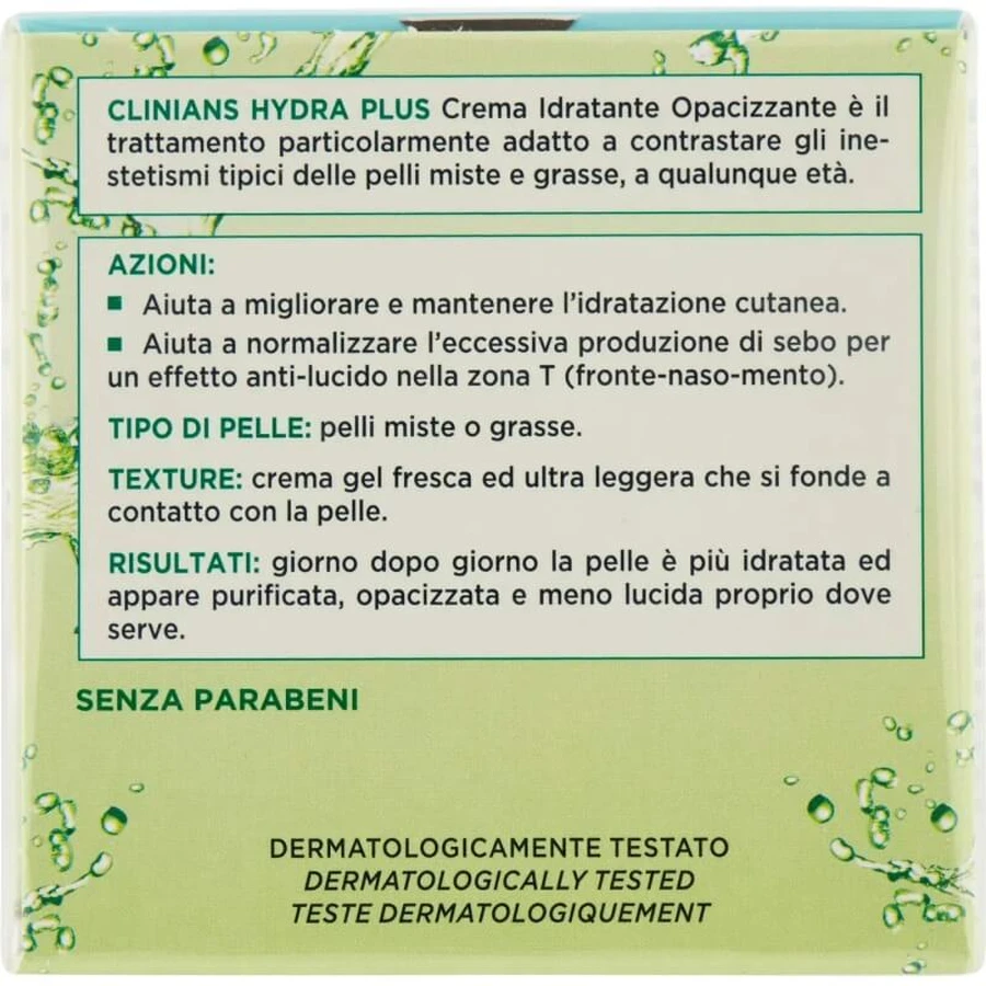 Clinians Hydra plus - gel-crème hydratant matifiant pour les peaux mixtes et grasses 50 ml