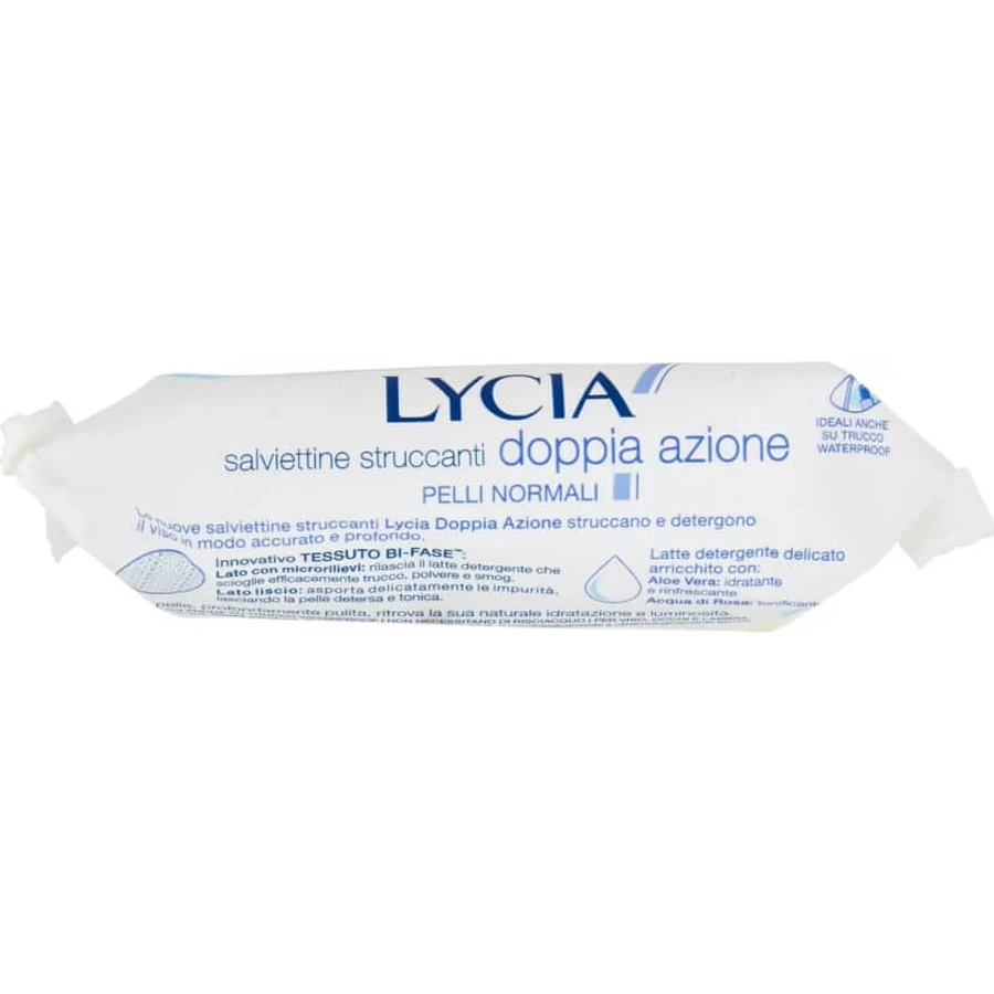 Lycia Double Action - 20 makeup removal wipes for normal skin