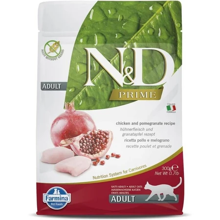 Farmina N&amp;d prime adult al pollo e melograno - alimento completo per gatti 300 gr