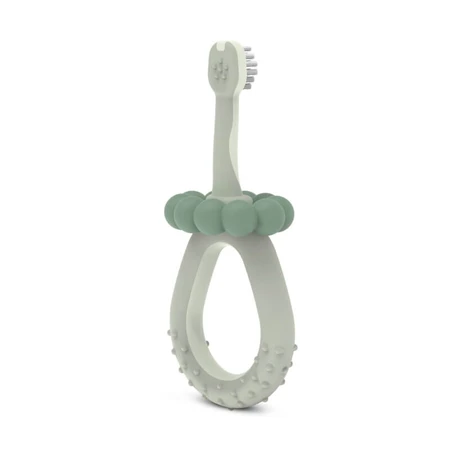 Suavinex - première brosse à dents pour bébé 0-2 ans couleur vert sauge