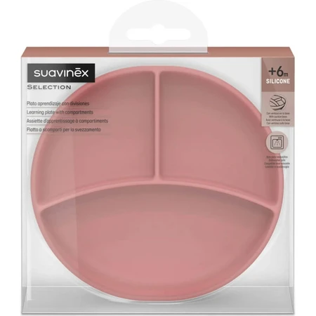 Suavinex color essence - silikonowa płytka z przegródkami - różowa: ceny i cechy