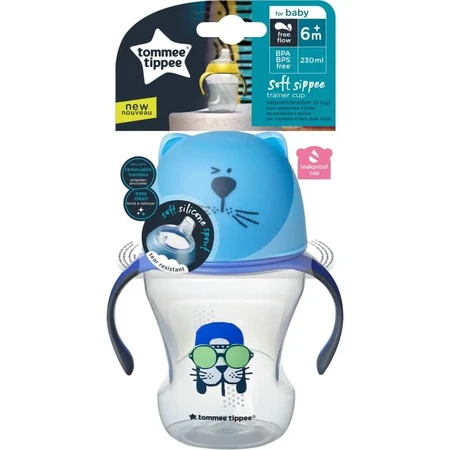 Tommee tippee Trainer cup soft sippee - kubek 6m+ z miękkim dzióbkiem 230ml kolor różowy: ceny i cechy