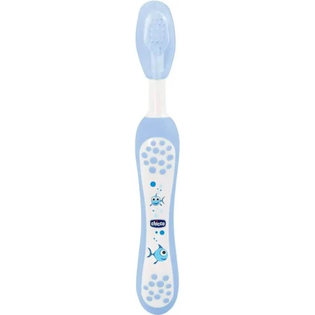 Chicco estuche higiene bucal azul con cepillo + pasta dentífrica fresa 12m+