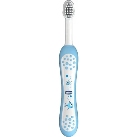 Chicco estuche higiene bucal azul con cepillo + pasta dentífrica fresa 12m+