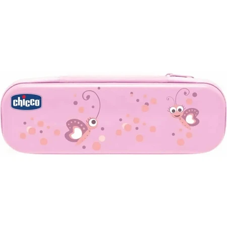 Chicco estuche higiene bucal azul con cepillo + pasta dentífrica fresa 12m+