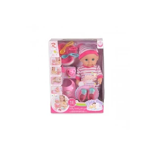 Moni handelspop met accessoires - voedt drinkt en plast 3+