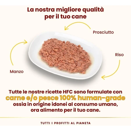 Almo nature Hfc cuisine beef with ham - wet food for adult dogs 290 gr