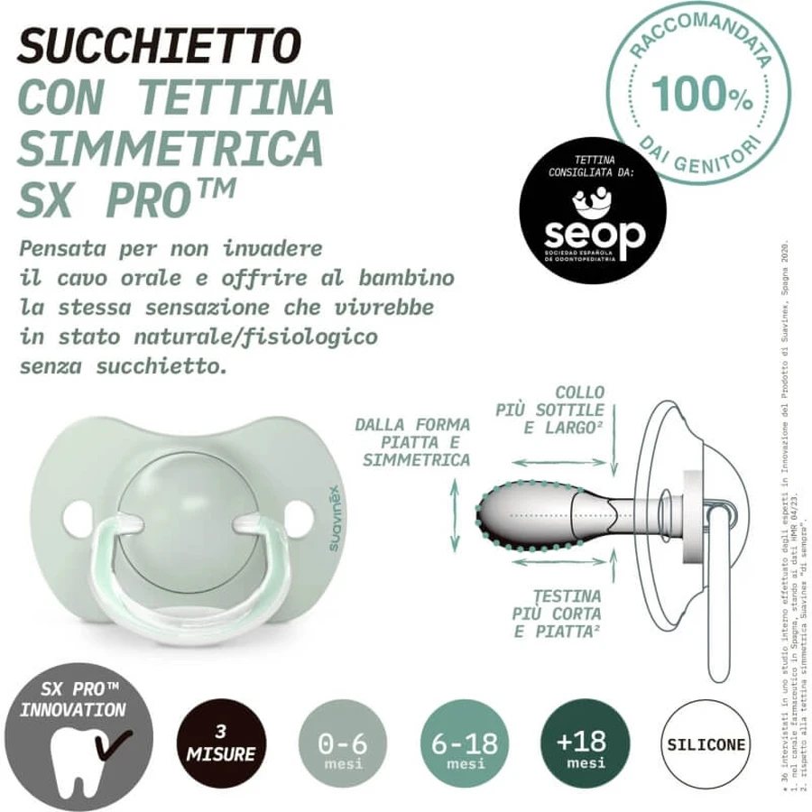 Suavinex dreams - 2 chupetes de silicona 0-6 meses - rosa