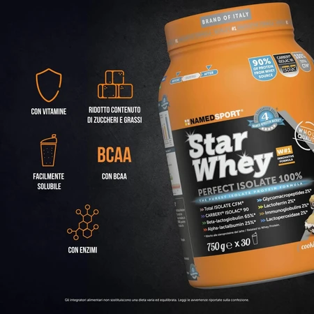 Star whey 750 gr cookies &amp; cream flavor - protein powder