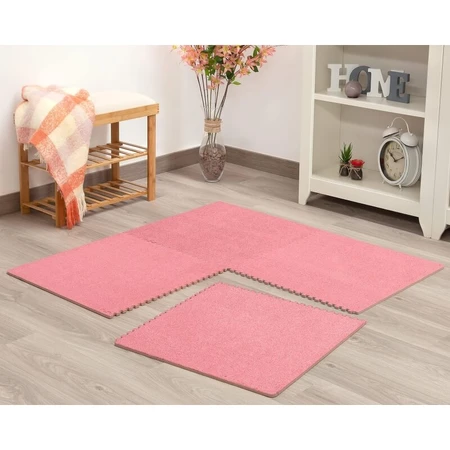 Kiokids Play mat - 4 modules pink eva and carpet 60x60 cm