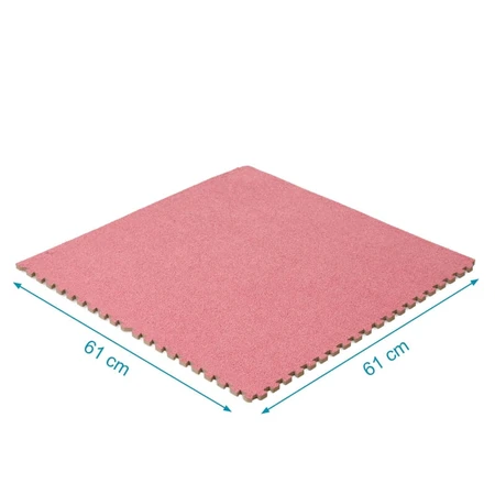 Kiokids Play mat - 4 modules pink eva and carpet 60x60 cm