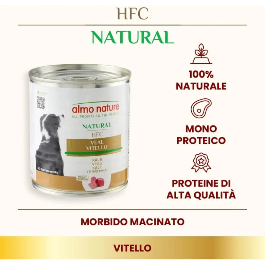 Almo nature Hfc natural vitello - alimento umido per cani adulti 290 gr