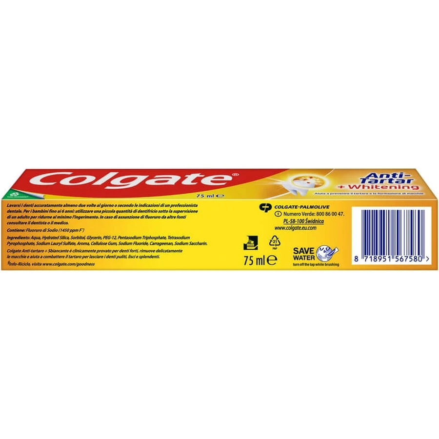 Colgate Anti-tandsteen + whitening - tandpasta tegen tandsteen 75ml