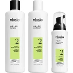 Nioxin System 2 kit - volumizing shampoo 300 ml + conditioner 300 ml + treatment 100 ml box set