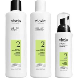Zestaw Nioxin System 2 - szampon zwiększający objętość 300 ml + odżywka 300 ml + kuracja 100 ml w pudełku