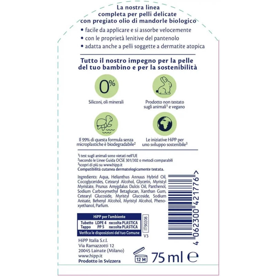 Hipp babyverzorging - gezichts- en lichaamscrème 75 ml