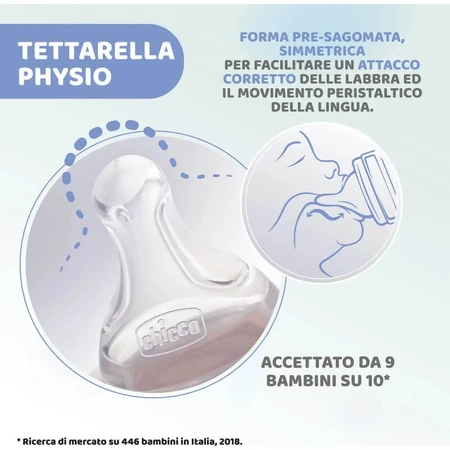 Chicco well-being - biberon flusso lento 150 ml - bianco rosa