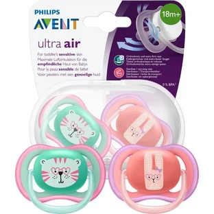 Avent ultra air 18m+ - 2 pacifiers pink assorted patterns