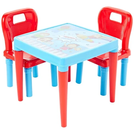 Pilsan Spiel- und Aktivitätstisch mit 2 Stühlen für Kinder von 3-5 Jahren