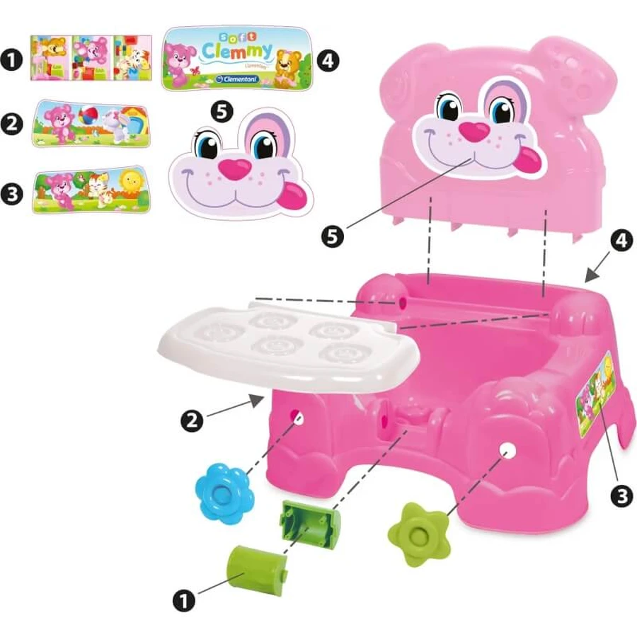 Clementoni Baby clemmy Sessel Ziegelhalter Baby Mädchen 10-36 Monate