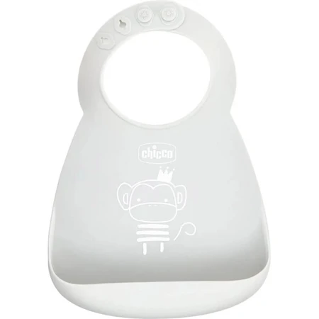 Chicco verstellbares Silikonlätzchen grau