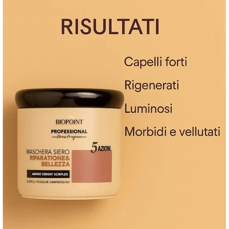 Biopoint Repair &amp; mască cu ser de frumusețe - tratament intensiv pentru păr fragil și deteriorat 400 ml
