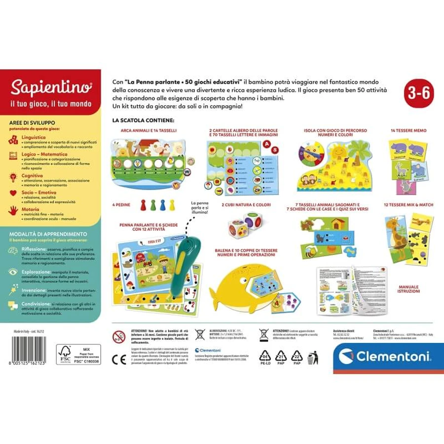 Clementoni Sapientino - el bolígrafo interactivo 50 juegos
