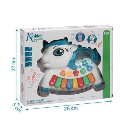 Kiokids Eenhoorn piano - pianospeelgoed voor kinderen wit