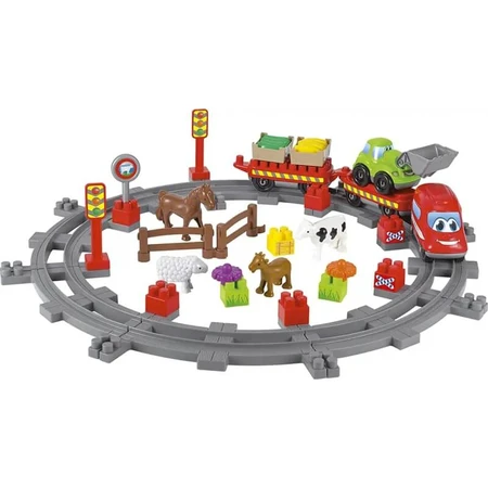 Ecoiffier New abrick - country train with a vehicle and 4 animals
