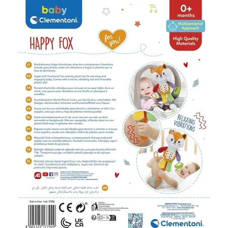 Clementoni Happy fox - jucărie moale pentru copii