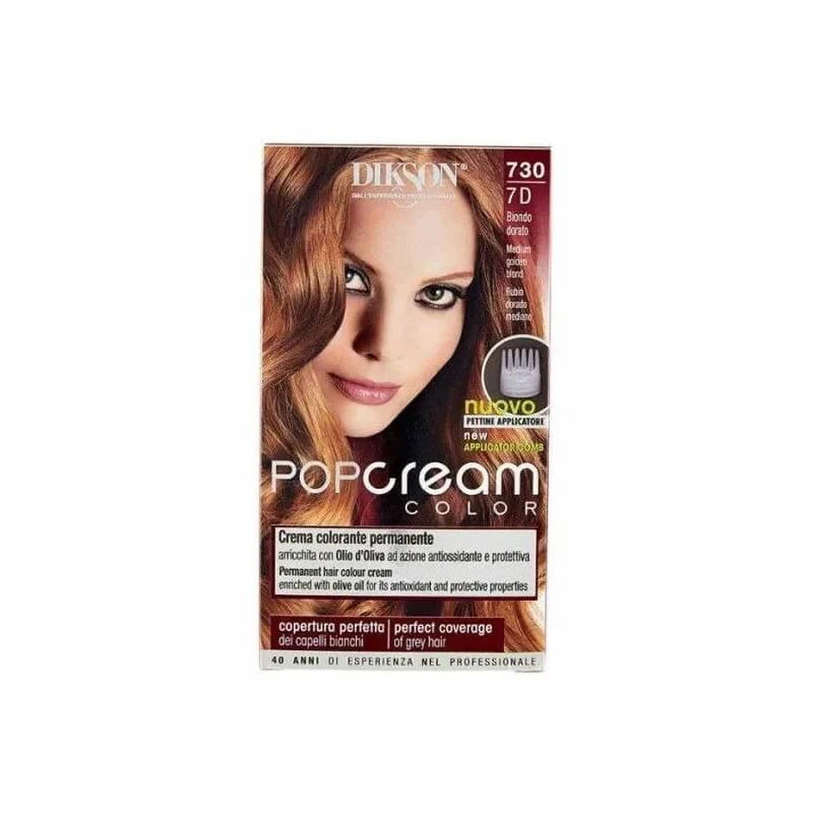 Dikson Pop cream color - trwały krem koloryzujący #730 złoty blond: ceny i cechy